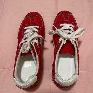 Red and White Sneakers